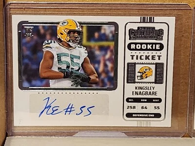 Kingsley Enagbare 2022 Contenders Rookie Ticket Variation Auto Green Bay Packers - Image 1 of 2