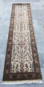Vintage Afghan Hallway Wool Runner handmade Rug Kitchen Long Runner Rug 240x56cm - Picture 1 of 9