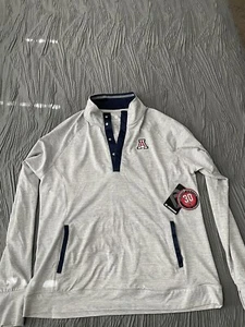 Women's Gray Arizona Wildcats 1/4 Button Pullover Sweater Size XL - Picture 1 of 4