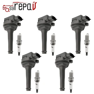 5X Ignition Coil & Spark Plug For Volvo S60 S70 S80 V60 C70 XC70 V70 T5 UF341 - Picture 1 of 11