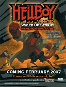 PROMO SELL SHEET AD-HELLBOY ANIMATED SWORD OF STORMS+BONUS-FREE-PROMO CARD #HA-1 - Picture 1 of 3