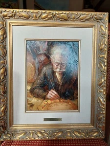DONALD JAMES ZOLAN "Old Clock Craftsman" Ölgemälde auf Holz (12 × 9") Original - Bild 1 von 22