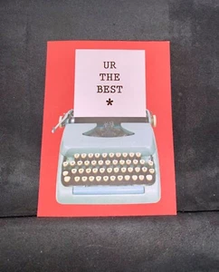 Thank You Card! UR The Best! Sweet Typewriter Message! Greeting Card - Picture 1 of 2