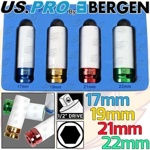 US PRO Alloy Wheel Nut Thin Wall DEEP Impact Socket Set 1/2" Drive 17mm - 22mm - Picture 1 of 5