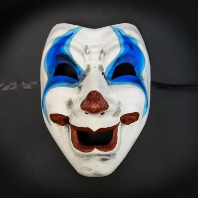 Disfraz veneciano blanco Joker Halloween comedia máscara facial M31181 Foto 1 de 4