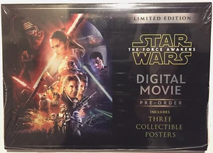 STAR WARS: The Force Awakens~Digital Limited Edition~W/3 COLLECTIBLE Posters NEW - Picture 1 of 11