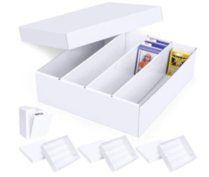Trading Card Storage Box 3200 Count Cardboard with Divider Sports TCG MTG 4 Pack - Picture 1 of 6