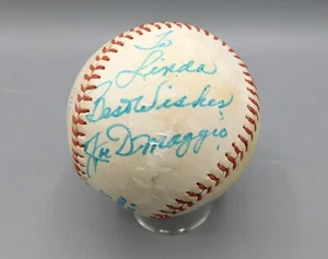 Béisbol firmado autografiado por Joe Dimaggio en ROMLB - JSA ~ inscrito a Linda - Imagen 1 de 3