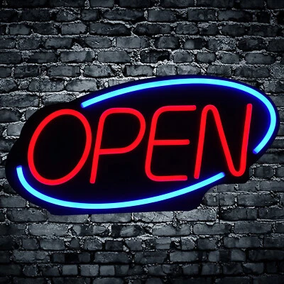 LED Open Sign Neon Light Bright for Restaurant Bar Pub Outside Wall Decor PVC - Image 1 of 4
