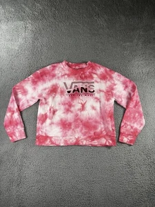 Vans Sweatshirt Women Medium Fleece Tie Dye Graphic Cropped Long Sleeve - Picture 1 of 10