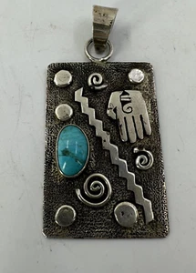 Colgante Turquesa Navajo Scott Skeets 925 Firmado 10,3 gramos - Imagen 1 de 3