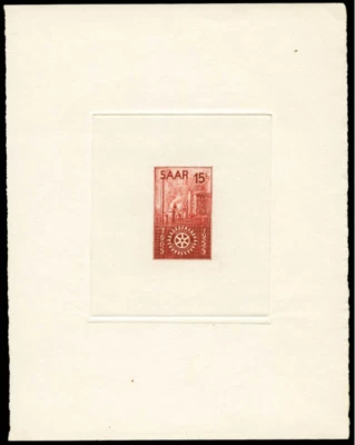 SAAR  1955 -  Rotary Int  50 th Anniv - Scott# 254P - 15 f - Die  Proof - Scarce - Image 1 of 2
