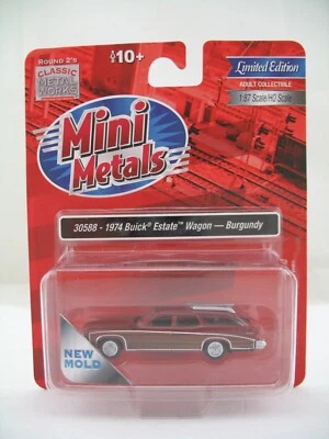 Mini Metals HO Model 30588: 1974 Buick Estate Wagon, Burgundy, MOC - Image 1 of 4