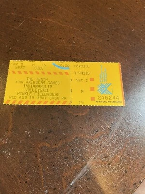 1987 年泛美运动会-排球-票根 — 第 1/2 张图片