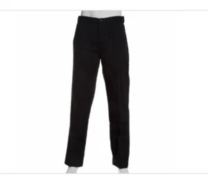 Pantalones informales Haggar para hombre premium sin hierro calce clásico frente plano - azul marino oscuro - Imagen 1 de 4