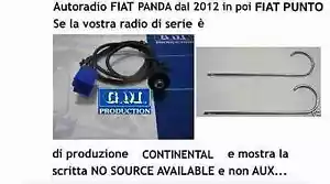 Cavo Aux pannello MP3 Fiat Panda Punto dal 2013 con "NO SOURCE AVAILABLE" 1,4mt - Picture 1 of 1