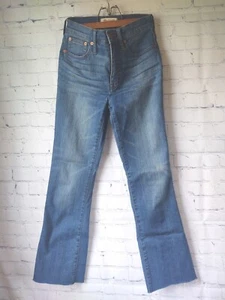 Madewell Women's Cali Demi Boot Cut Raw Hem Stretch Jeans Size 24  - Picture 1 of 8