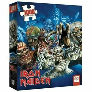 Rompecabezas de Iron Maiden - Faces of Eddie 1000 Peace con figura de acción adicional ~ Nuevo - Imagen 1 de 4