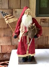 NEW Arnett's Country Store Santa Patriotic with Horse and Flag signed Dated 2023