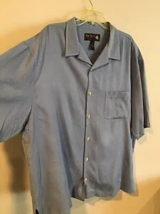 NAT NAST XXL BLUE  SILK CAMP SHIRT SOME ISSUES - Picture 1 of 9