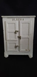 Vintage Gusseisen Alaska Kühlschrank Eisbox Bank - Bild 1 von 8