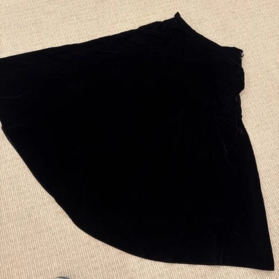 Ralph Lauren Black Rayon Velvet Maxi Skirt Side Opening And Pockets Size 6 - Image 1 of 4