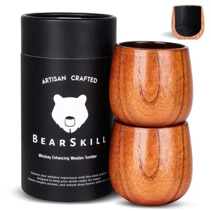 Bourbon Trinkglas aus verkohltem Holz, Whiskybecher, Bourbon Geschenke für Männer... - Bild 1 von 6