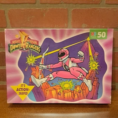 Rompecabezas MB Mighty Morphin Power Rangers rosa en forma de acción 50 piezas  Foto 1 de 4