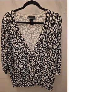 Lane Bryant Damen Ladies 3/4 Arm Cardigan Pullover 18/20 schwarz weiß - Bild 1 von 9