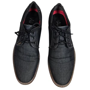 Ashford Hayes Men's Black Denim Dress Shoes Lace Up Derby Style Size 10.5 - Picture 1 of 8