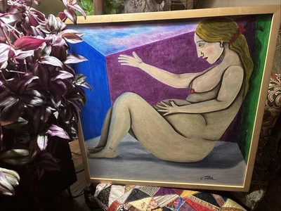 John Coble Pintura al Óleo Rara De Colección 1972 Mujer Mujer Figura Arte Forastero Foto 1 de 4