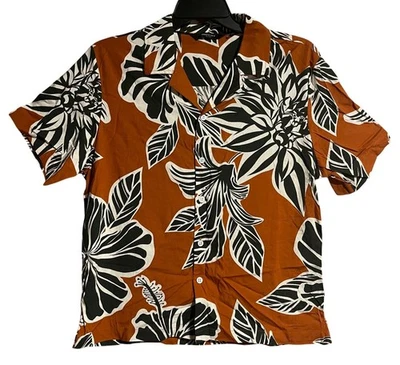 Camisa de Campamento Kenneth Cole NY Para Hombres Floral Hawaiana Abotonada Talla M Foto 1 de 4