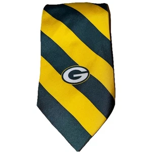 NFL Green Bay Packers Team Neck Tie Stripe Green Gold 100% Silk - Imagen 1 de 5