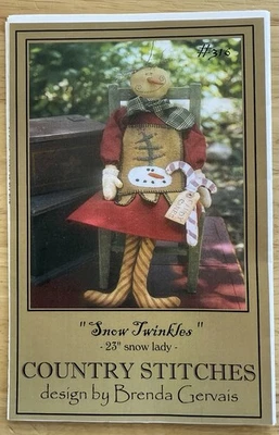 SNOW TWINKLES 23” Snow Lady Pattern By Country Stitches Brenda Gervais #316 UC - Image 1 of 2