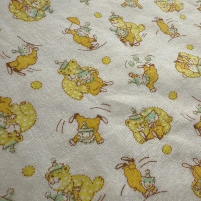 Винтажное классическое детское одеяло Carters с медведями желтое милое хлопковое - Изображение 1 из 4