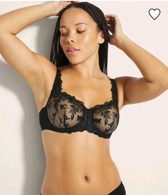 Sujetador negro sin forro de encaje Soma Sensuous 36DDD Foto 1 de 4