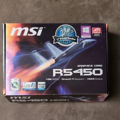MSI ATI Radeon R5450 1GB DDR3 Video Card GPU (MD1GD3H/LP ) -HDMI-VGA-DVI - NEW - Image 1 of 4