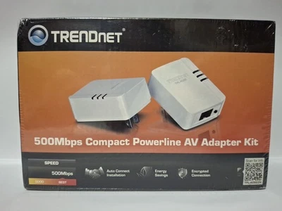 TRENDnet TPL-406E2K White 500Mbps Compact Powerline AV Adapter Kit (2 Pack) - Image 1 of 4