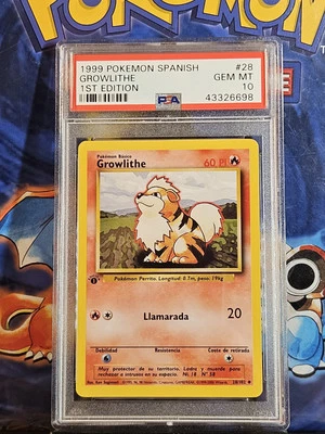 PSA 10 Gem Mint 1st Edition Growlithe 1999 Pokemon Base Set SPANISH #28 - Image 1 of 2