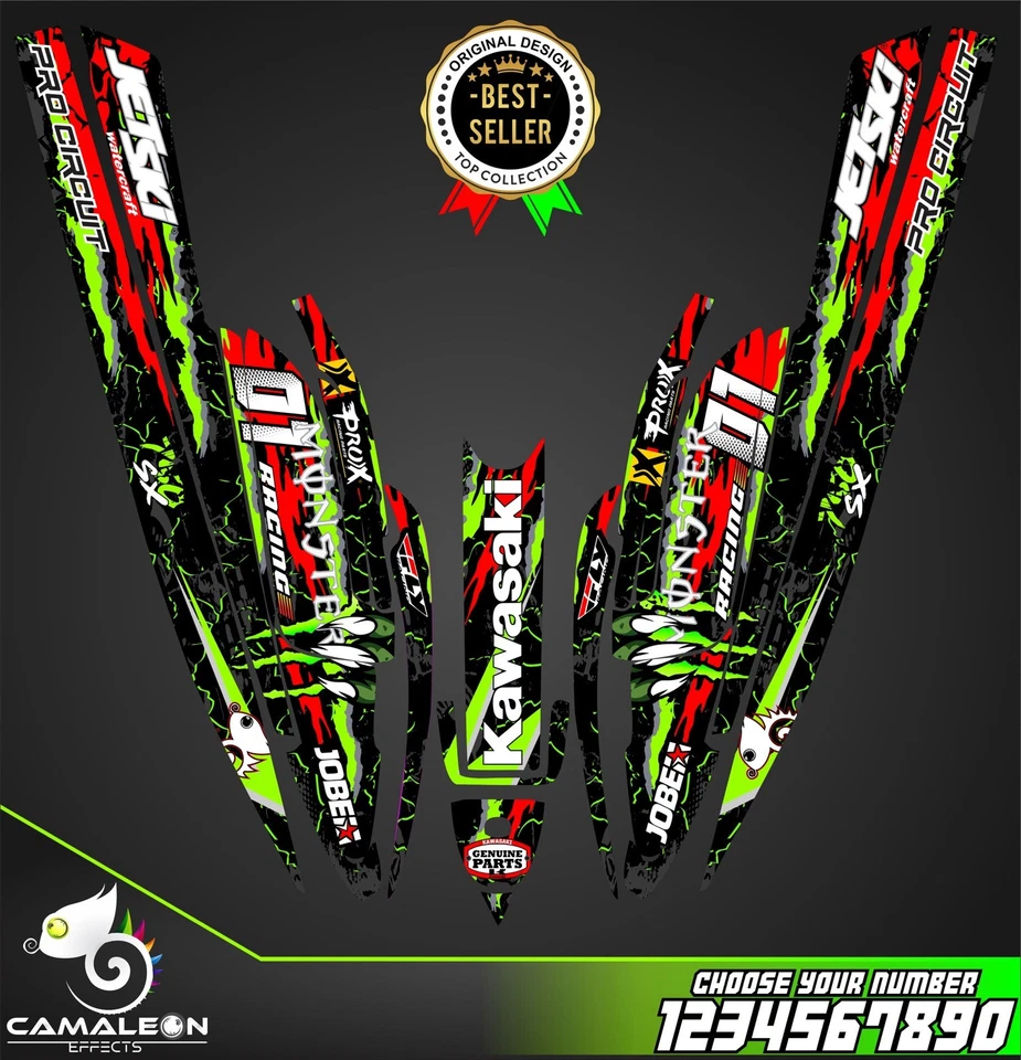 Jet Ski Graphics Kit Decals Wrap For Kawasaki 750 SX 1992-1998 stickers - Image 1 of 1