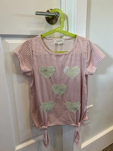 Camiseta BTWEEN Niños Niñas Rosa Abatible Lentejuelas Camisa Top Rayas Talla 10 - Imagen 1 de 8