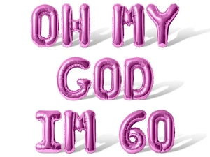 OH MY GOD IM 60 Letras Globo Banner - Hágalo Usted Mismo 60 Cumpleaños Fiesta Decoraciones - Imagen 1 de 55