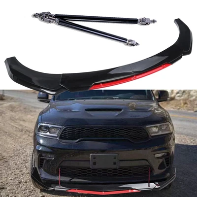 For Dodge Durango Front Bumper Lip Spoiler Splitter Body Kit Black Red Foto 1 de 4