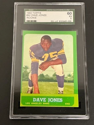 1963 Topps #44 Dave Deacon Jones RC Rams SGC 5 EX 008 - Image 1 of 3