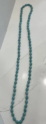 "Collar de cuentas 21"" teñido turquesa howlita sin cierre estilo boho suroeste usado"  Foto 1 de 4