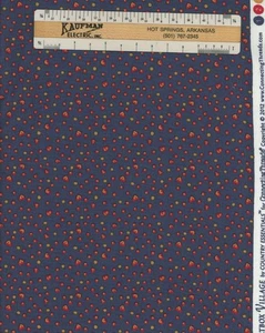 Saltbox Village Country Essentials Connecting Threads Navy BlueCotton Fabric BTY - Picture 1 of 1