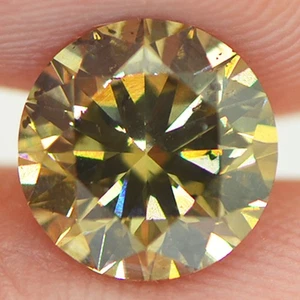 Round Shape Diamond Fancy Champagne Loose VS2 Enhanced Certified Real 2.03 Carat - Picture 1 of 8