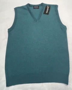Chaleco Suéter Jantzen De Colección Nuevo Con Etiquetas Para Hombres M Azul Teal Hecho en EE. UU. Años 90 Stock Muerto - Imagen 1 de 12