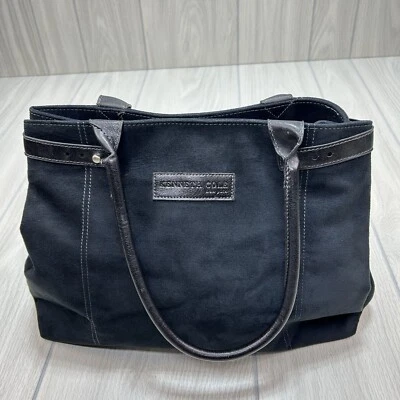 Kenneth Cole New York Suave Imitación Gamuza Negro Bolso de Hombro Cartera Bolso de Mano Estilo Foto 1 de 4