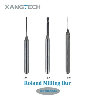 XANGTECH Roland Zirconia DC Milling Burs Shank D 4mm Cutters 0.3/0.6/1.0/1.5/2.0mm Tools
